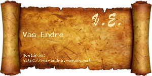Vas Endre névjegykártya